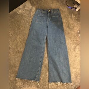 High-Rise Wide Leg Jeans in Light Blue